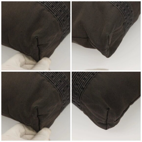 HERMES Her Line Kabas Tote Bag Canvas Gray Silver Auth BA3817 - Picture 14 of 16